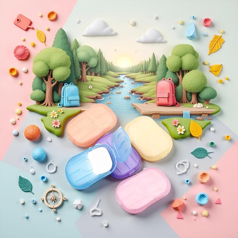Fansoftiks 500 Paper,5 Sheets Colorful Disposable Soap Boxes Hand Cleaner Fragrance Mini Color Soap Papers for school