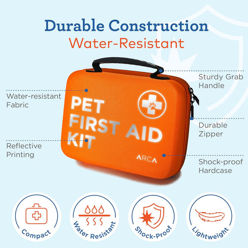First Aid Kit - Vet Approved Dog & Cat Emergency Supplies for Travel and Outdoor Use