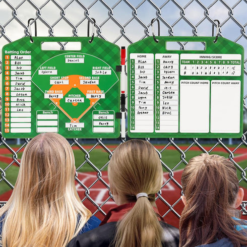 Magnetic Baseball Lineup Board with 40 Sheets Lineup Cards for Coaches, Dugout Accessories