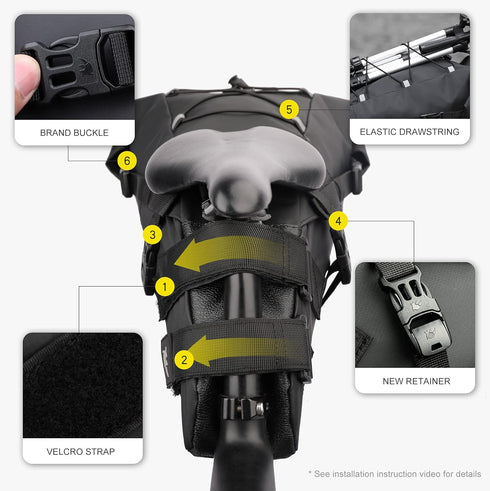Waterproof Bicycle Under Seat Bag Cycling Storage Bag for Mountain Road Bike - Rhinowalk