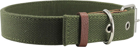 Cotton Web Dog Collar - 1" Wide, Fits 15"-19" Neck, Boxer, Retriever