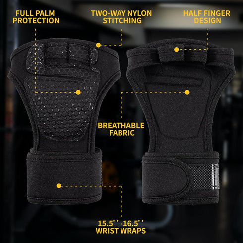 Padded Gym Gloves for Men & Women - Comfortable Weightlifting & Workout Support