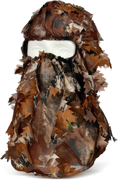 Geyoga Camouflage Leafy Face Mask Ghillie Hunting Gear, 3D Full Face Cover, Camo Balaclava