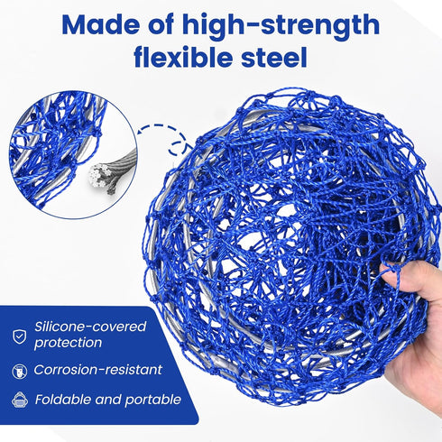 TKGRKL Foldable Crab Traps for Blue Crabs, Crab Trap with Harness and Bait, Crab Pots for Crabbing with Large Size Fish