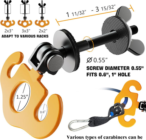 HOOJAKU Power Rack Attachments, Hooks for Squat Rack, Resistance Band Heavy Duty, Versatile Gym Equipment Attachments