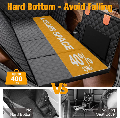 400lbs, Hammock PETICON Back Seat Extender for Dogs, Hard Bottom Dog Car Seat Cover - Supports Rear Seat Pet Cover