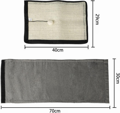 Cat Scratching Mat, Sisal Couch Protector for Cats, Sofa Armrest Cover to Prevent Furniture Scratch