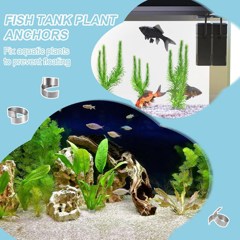 15pcs Aquarium Plant Weights, Bendable Metal Anchors for Aquatic Plants, Prevent Floating in Ponds