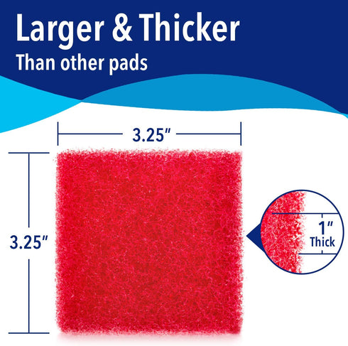 Evergreen Pet Supplies Aquarium Supplies Glass Cleaner Sponge - 4-Pack, Red, 3.25-in x 3.25-in x 1-in - Non-Scratch