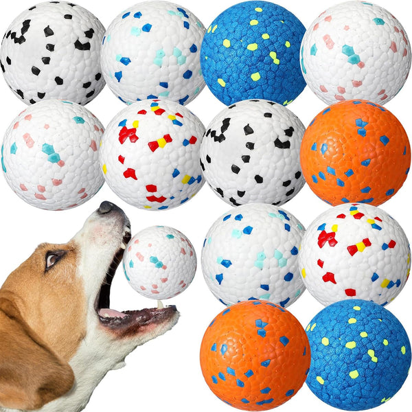 Jenaai 12 Pcs Dog Balls for Aggressive Chewers - 2.9 Inch Indestructible Bouncy Floating Balls for Dogs