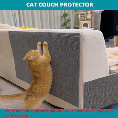 Cat Scratching Mat 78.7"x15.8" Cat Carpet with Self-Adhesive Trimmable, Replacement for Cat Tree Shelf Shelves and Cat Scratching Post, cat wall scratcher,Cat Couch Protector,Cat Scratch Carpet