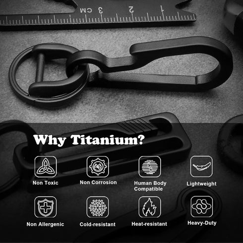 Titanium Carabiner Keychain Clip, Minimalist Key Clip EDC Quick Release Hooks for Everyday Use