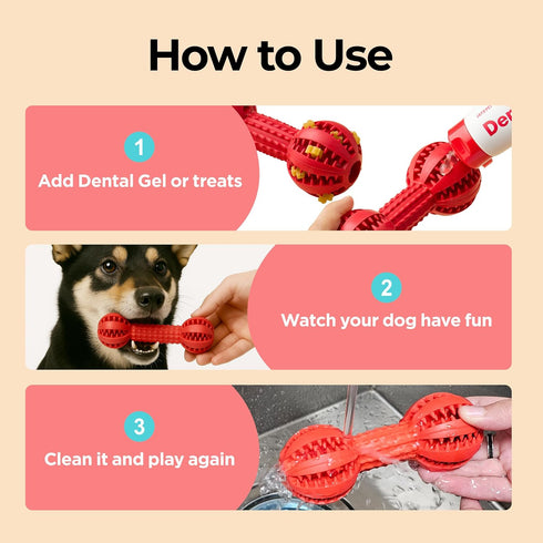 JAYU PET Toothbrush Toy Dog Chew Toy for Aggressive Chewers, Durable Dental Toy for Small & Medium Dogs, Teeth Cleaning