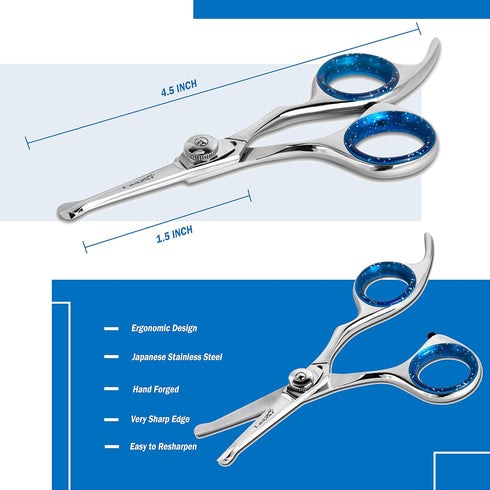 Laazar Straight Dog Grooming Scissors, Comfortable Cat & Dog Scissors for Trimming, Premium Stainless Steel