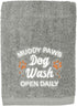 DAN RIVER 100% Cotton Dog Bath Towel, Ultra Soft 450 GSM, Quick Drying, Paw Embroidered Pattern, 20x40 inches