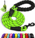 Taglory Rope Dog Leash 4 FT with Padded Handle, Highly Reflective Threads for Medium Large Dogs, 1/2 inch, Green