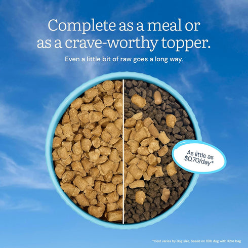 100% 16oz Get Joy Freeze Dried Raw Beef Meal, High Protein Grain Free, Dry Dog Food Meal Mixer and Topper