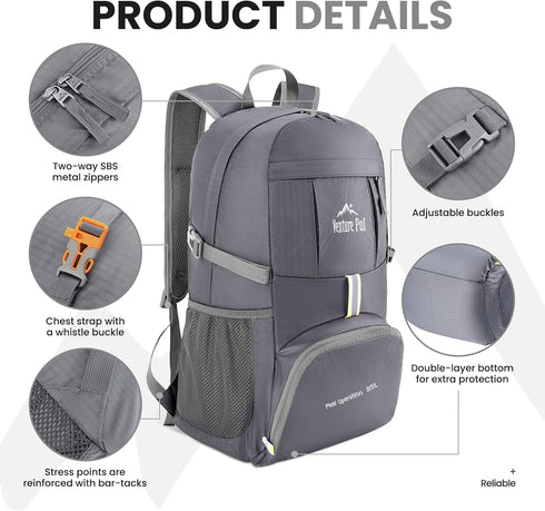 Venture Pal 35L Ultralight Packable Travel Camping Hiking Outdoor Sports Backpack Daypack