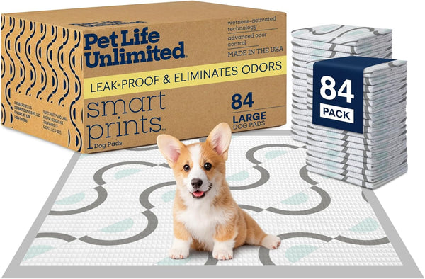 Pet Life Unlimited Smart Prints Large Puppy Pads for Dogs, Potty Training