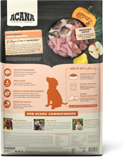 ACANA Grain Free Dry Dog Food, Puppy Recipe, 13 lb