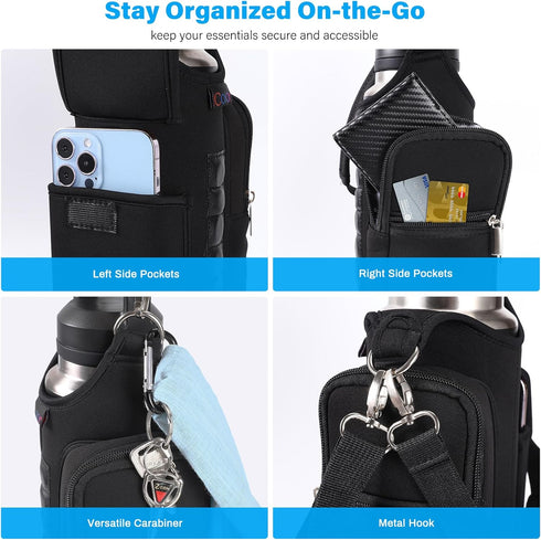 5 icolor Magnetic Gym Bag Water Bottle Carrier Holder with Phone Pockets & Shoulder Strap,Gym Magnetic Bag Built