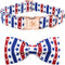 Elegant Little Tail Independence Day Dog Collar, American Flag Bowtie for 4th of July, Adjustable Soft Puppy Collar