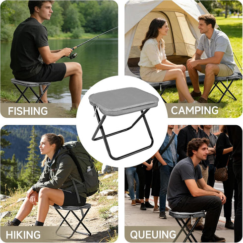 220LB SANLIKE Portablel Stool,Folding Lightweight Camping Stool Load Capacity Collapsible Fishing Stool,Ideal