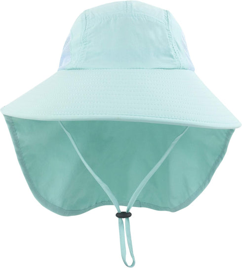 Muryobao Kids Sun Hat Wide Brim UPF50+ Mesh Hats with Neck Flap for Girls and Boys