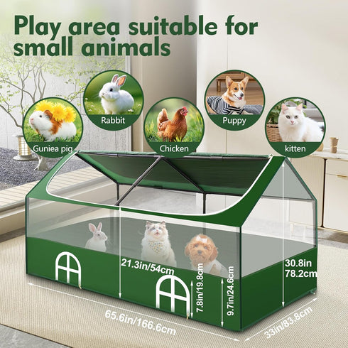 OPEYATOYS Small Animal Playpen,Rabbit Play Pen, Guinea Pig Cages for Indoor Outdoor,Portable Chicken Coop,Puppy Play