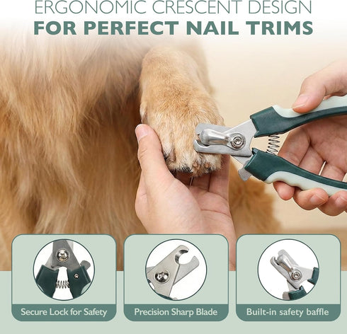 8-in-1 Set HamInWay Pet Grooming Kit for Dogs & Cats Includes Brushes, Combs, Nail Clippers & File Professional