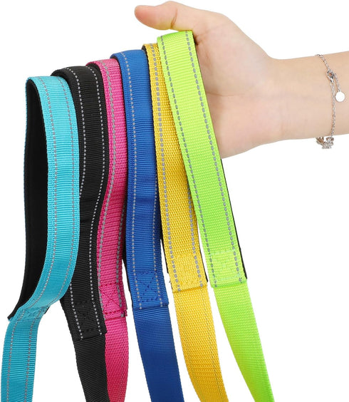 6 Pack Nylon Dog Leash Bulk - 5 ft Heavy Duty Training Leashes for Medium and Large Dogs, Padded Handle
