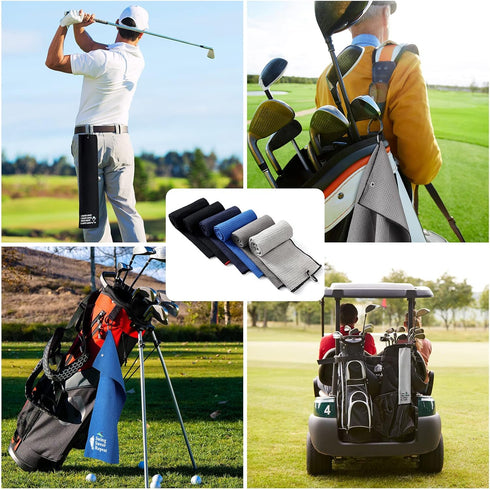 Moukeren 6 Pcs Funny Golf Towel | 16 x 24 Microfiber Embroidered Golf Bag Towel with Clip for Gifts