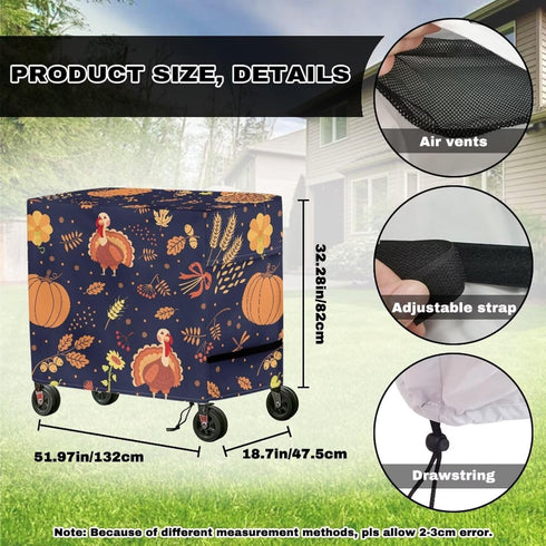 Sarogrorin 80-100 Cooler Covers Heavy Duty Waterproof Insulated Ice Chest Covers Fits for Most Quart Rolling Cooler