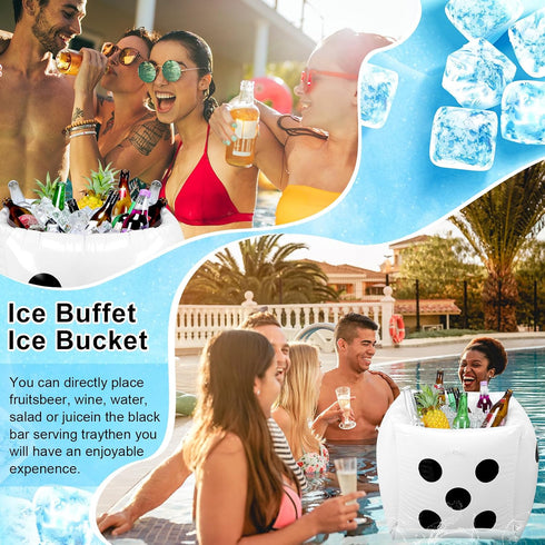 18 Inch Pickmesh Inflatable Dice Cooler Casino Party Decor Giant Inflatable Dice Field Cooler Ice Serving Buffet Salad