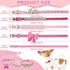 9 Pieces Pink Rhinestones Dog Collar, PU Leather Bling Crystal Collars with Bow, Bone, Heart, Flower for Pets