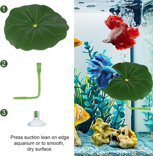 Xinjoduz 3 Pack Hammock (2.56 Inches) Xindojuz Betta Fish Toys, Plastic Betta Bed Leaf for Fish Tank Decorations, Safe