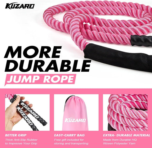 Weighted Jump Rope for Fitness, 1.5lb 2.5lb 3.5lb Heavy Skipping Rope for Home Gym, Improve Strength and Muscle