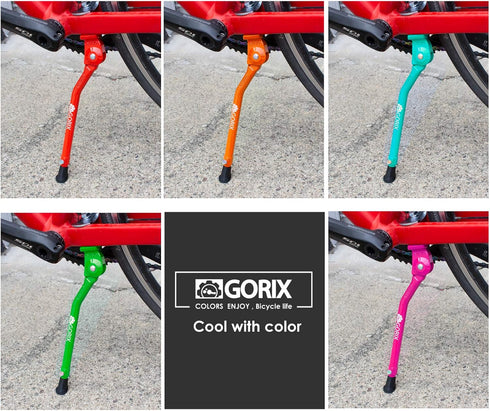 GORIX Bike Kickstand Side Road Mountain Bicycle Adjustable Portable (GX-KC22AAJ-Z)
