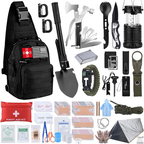 Dlmd Survival Kit, Gifts for Christmas Men, Women, 251pcs Emergency Survival Gear and