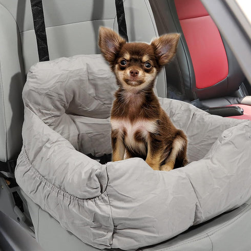 X AUTOHAUX Adjustable Straps Dog Bed Cat Seat Booster for Medium Small Pets, Travel Dog Booster (Blue 50x45x36cm)