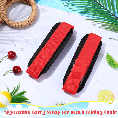 2 Backpacking Sanwuta Pcs Adjustable Beach Chair Carry Strap Camping Chair Straps for Shoulder Folding Beaches Foldable