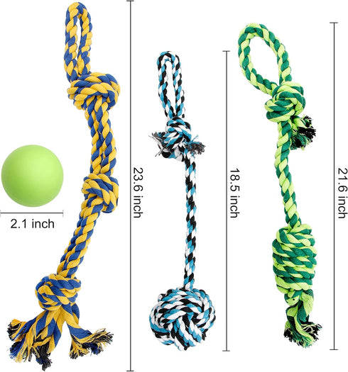 Youngever Dog Rope Toys, Puppy Chew Toys for Medium to Large Dogs (4 Pack)