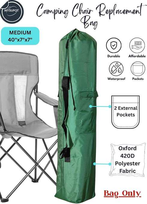 40"x7"x7" Hammock, 420D (Green, M) Replacement Bag for Folding Camping Chair, Camp Chairs, Yoga Mat, Beach Chair