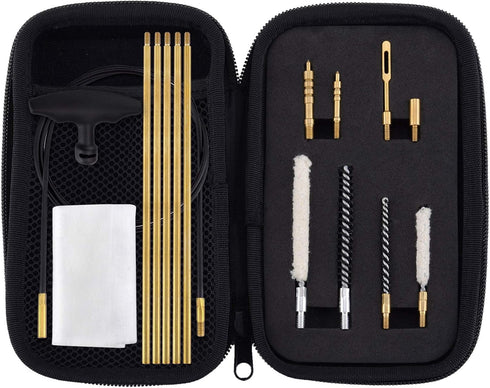Raiseek .177 Cal & .22 Cal Airgun Cleaning Kit with Cotton Mop, Brass Cleaning Rod, Nylon Brushes in Organizer