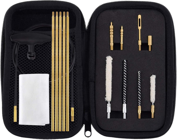 Raiseek .177 Cal & .22 Cal Airgun Cleaning Kit with Cotton Mop, Brass Cleaning Rod, Nylon Brushes in Organizer