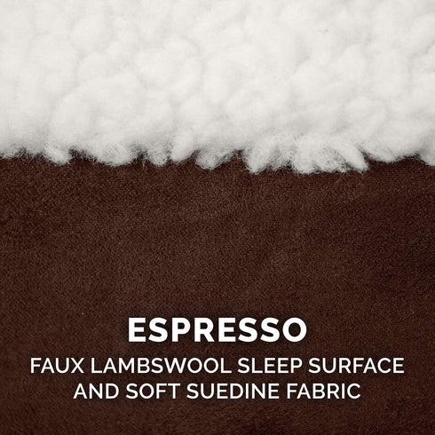 Furhaven 26" Round Memory Foam Dog Bed for Medium/Small Dogs, Removable Washable Cover, Espresso