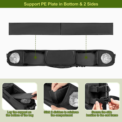 Golf Cart Inner Storage Tray - No-Drilling Front Storage Basket Compatible with EZGO Drive Club Car Kandi Golf Cart