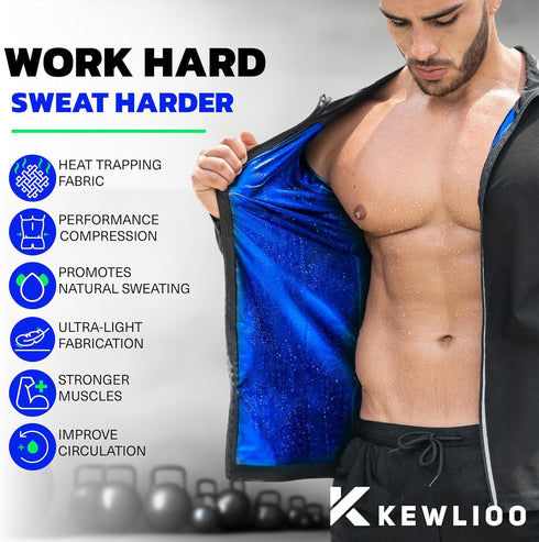 Kewlioo Pro Men's Sauna Shirt - Heat Trapping Long Sleeve for Gym Workouts