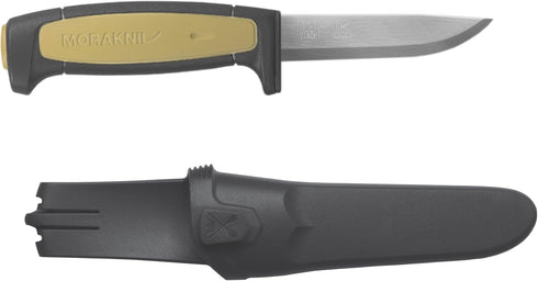 Morakniv Craftline Basic 511 High Carbon Steel Fixed Blade Utility Knife with Combi-Sheath, 3.6-Inch Blade