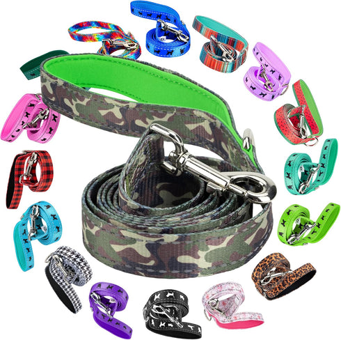 EcoBark Dog Leash, Soft & Reflective Comfort Training Leashes with Padded Handle for Small, Medium, Large Dogs (Camo)